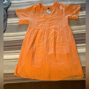 NWT OLD NAVY  Split-Neck Mini Swing Dress Color: Blossom Petal Size medium